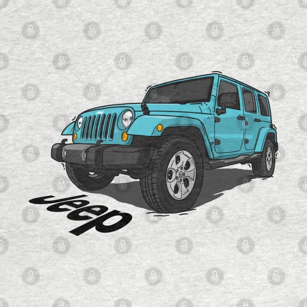 Jeep Wrangler - Ocean Blue by 4x4 Sketch